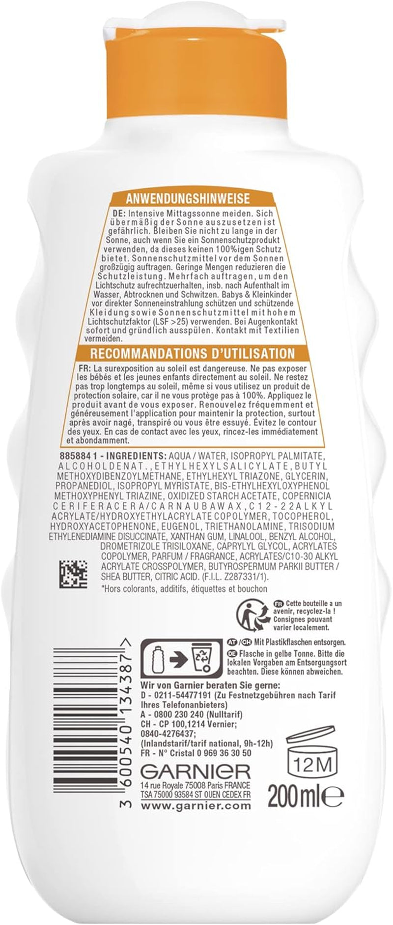 Ambre Solaire Sun Protection Milk SPF 30 Moisturising Sun Cream with Shea Butter (1 X 200 Ml)