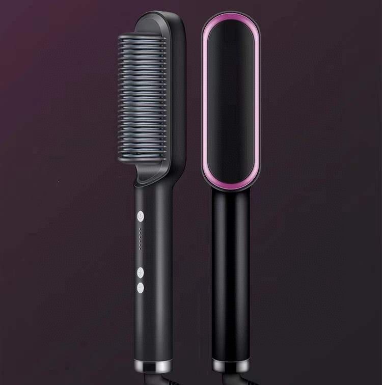 2-in-1 Hair Straightener and Curling Iron Electric Hair Brush