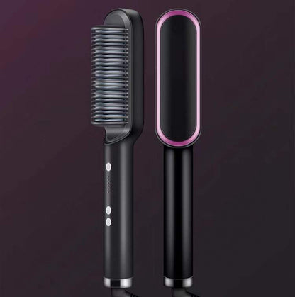 2-in-1 Hair Straightener and Curling Iron Electric Hair Brush