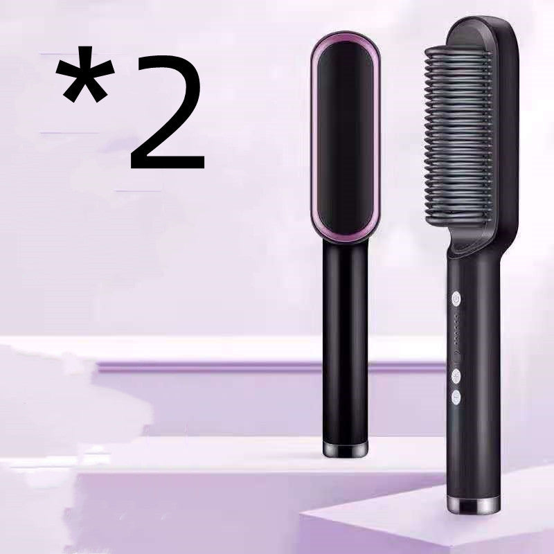 2-in-1 Hair Straightener and Curling Iron Electric Hair Brush