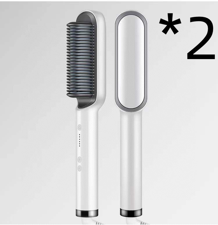 2-in-1 Hair Straightener and Curling Iron Electric Hair Brush