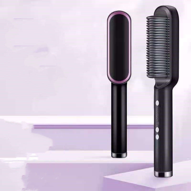 2-in-1 Hair Straightener and Curling Iron Electric Hair Brush