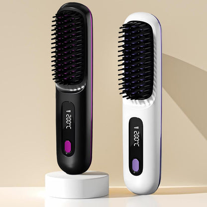 2-in-1 Wireless Hair Straightener Brush