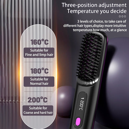 2-in-1 Wireless Hair Straightener Brush