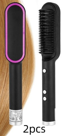 2-in-1 Hair Straightener and Curling Iron Electric Hair Brush