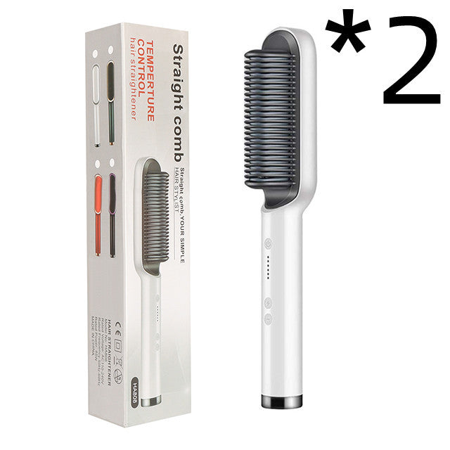 2-in-1 Hair Straightener and Curling Iron Electric Hair Brush